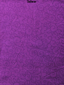 Orange Ivory Indigo Hand Block Printed Cotton Suit-Salwar Fabric With Chiffon Dupatta - S1628131