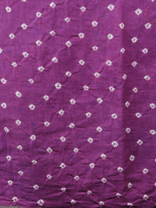 Purple White Hand Tie & Dye Bandhej Cotton Mul Saree - S031701317