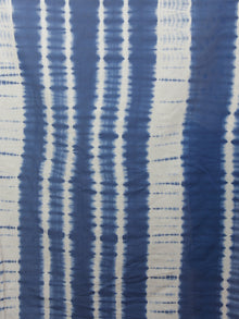 Indigo White Natural Color Dyed Hand Clamped Cotton Shibori Saree - S031701321