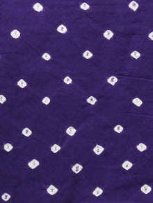 Dark Purple White Hand Tie & Dye Bandhej Cotton Mul Saree With Resham Border - S031701331