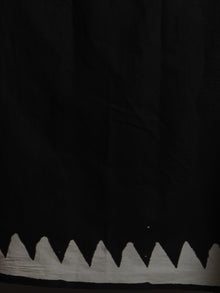 Black White Grey Hand Block Printed Cotton Mul Saree - S031701343