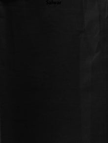 Persian Green Black White Hand Block Printed Cotton Suit-Salwar Fabric With Chiffon Dupatta - S1628135