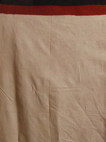 Black Maroon Brown Beige Hand Block Printed Cotton Mul Saree - S031701351