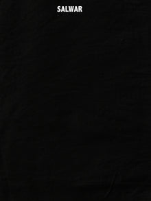 Black Grey Hand Block Printed Cotton Suit-Salwar Fabric With Chiffon Dupatta - S1628136