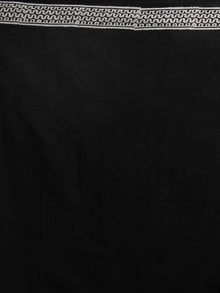 Black White Hand Block Printed Cotton Saree - S031701363