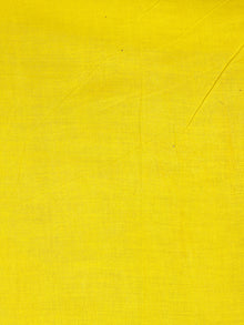 Indigo Yellow White Hand Dyed Cotton Mul Saree  - S03170462