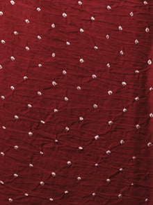 Brown White Hand Tie & Dye Bandhej Glace Cotton Saree With Resham Border - S031701392