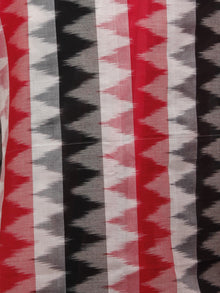 Red Black Ivory Grey Handwoven Pochampally Mercerized Cotton Saree - S031701421