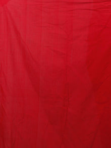 Black Red Maroon Ivory Ikat Handwoven Pochampally Mercerized Cotton Saree - S031701441