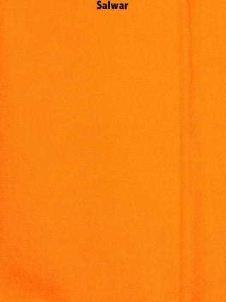 Orange White Hand Shibori Dyed Cotton Suit-Salwar Fabric With Chiffon Dupatta - S1628145