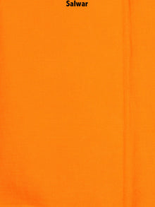 Orange White Hand Shibori Dyed Cotton Suit-Salwar Fabric With Chiffon Dupatta - S1628145