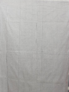 Steel Grey Ivory Ikat Handwoven Pochampally Mercerized Cotton Saree - S031701450