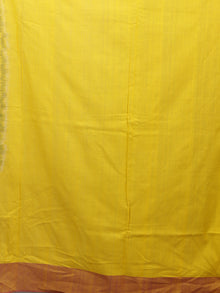 Blue Yellow Pink Ivory Handwoven Pochampally Mercerized Cotton Saree - S031701454