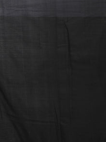 Black Grey Ivory Ikat Handwoven Pochampally Mercerized Cotton Saree - S031701459