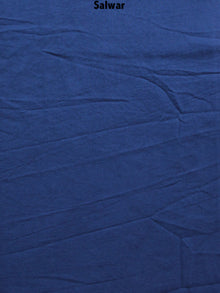 Pink Indigo Hand Block Printed Cotton Suit-Salwar Fabric With Chiffon Dupatta - S1628148