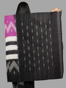 Black Purple Ivory Grey Handwoven Pochampally Mercerized Cotton Saree - S031701484