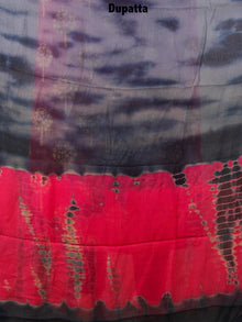 Pink Beige Hand Block Printed Cotton Suit-Salwar Fabric With Chiffon Dupatta - S1628149