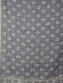 Blue Grey Pure Wool Stole from Kashmir - S6317087
