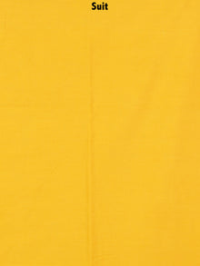 Black White Yellow Hand Block Printed Cotton Suit-Salwar Fabric With Chiffon Dupatta - S1628153