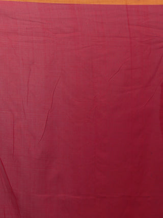 Black Ivory Red Double Ikat Handwoven Pochampally Mercerized Cotton Saree - S031701532