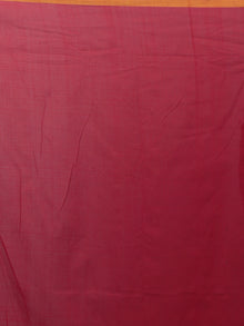 Black Ivory Red Double Ikat Handwoven Pochampally Mercerized Cotton Saree - S031701532