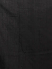 Ivory Black Red White Double Ikat Handwoven Pochampally Mercerized Cotton Saree - S031701546