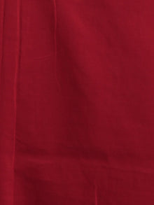 Grey Red White Double Ikat Handwoven Pochampally Mercerized Cotton Saree - S031701547