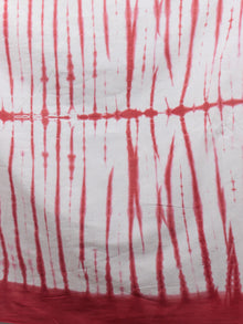 Red White Hand Shibori Dyed Cotton Saree - S031701572