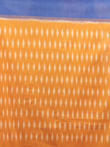 Orange Blue Ivory Grey Ikat Handwoven Pochampally Mercerized Cotton Saree - S031701610