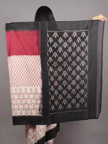 Red Ivory Black Pink Ikat Handwoven Pochampally Mercerized Cotton Saree - S031701620