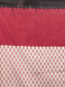 Red Ivory Black Pink Ikat Handwoven Pochampally Mercerized Cotton Saree - S031701620