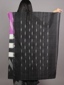Purple Ivory Black Grey Ikat Handwoven Pochampally Mercerized Cotton Saree - S031701624