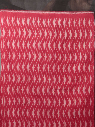 Red Black Grey Ikat Handwoven Pochampally Mercerized Cotton Saree - S031701628