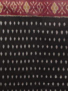 Black Purple Ivory Pink Grey Ikat Handwoven Pochampally Mercerized Cotton Saree - S031701631