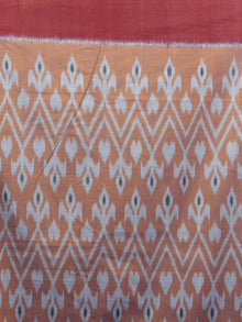 Brown Maroon Blue Ikat Handwoven Pochampally Mercerized Cotton Saree - S031701635