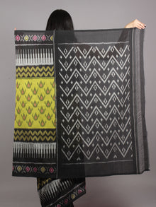 Green Black Grey Multi Color Ikat Handwoven Pochampally Mercerized Cotton Saree - S031701639