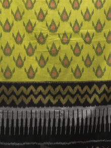 Green Black Grey Multi Color Ikat Handwoven Pochampally Mercerized Cotton Saree - S031701639