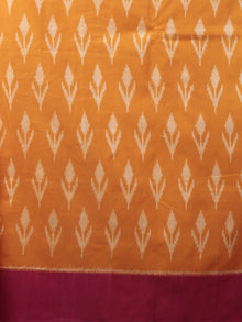 Orange Teal Green Red Ivory Ikat Handwoven Pochampally Mercerized Cotton Saree - S031701659