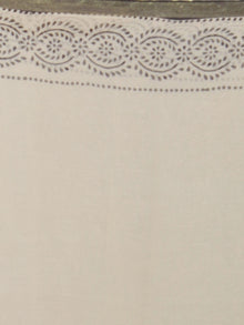 Beige Red Black Maroon Grey Hand Block Printed Chiffon Saree - S031701687