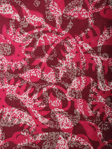 Deep Pink Beige Brown Hand Block Printed Cotton Cambric Fabric Per Meter  - F0916418