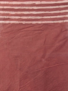 Rust Ivory Hand Block Printed Cotton Saree - S031701757
