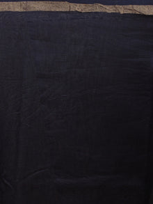 Scarlet Red Indigo Ivory Hand Block Printed & Hand Shibori Dyed Chanderi Silk Saree - S031701759