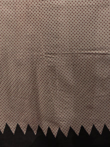 Black Beige Maroon Hand Block Printed in Cotton Mul Saree - S031701769