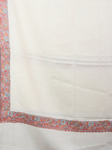 Ivory Brown Mint Green Pure Wool Nemdor Cashmere Shawl From Kashmir - S200503
