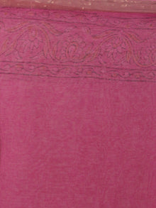 Magenta Black Hand Block Printed Chiffon Saree - S031701834