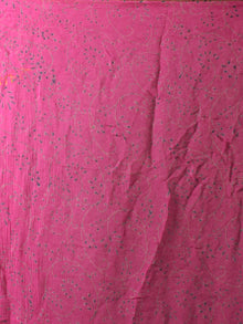 Magenta Green Yellow Hand Block Printed Chiffon Saree - S031701838