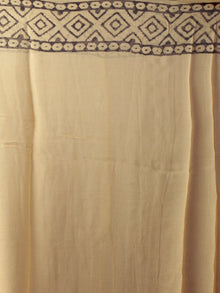 Beige Maroon Black Hand Block Printed Chiffon Saree - S031701842
