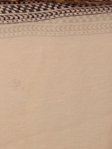 Beige Maroon Black Blue Hand Block Printed Chiffon Saree - S031701844