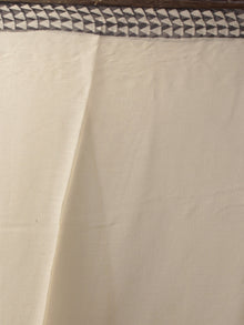 Black Beige Red Hand Block Printed Chiffon Saree - S031701863