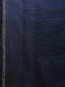 Indigo Ivory Double Ikat Handwoven Pochampally Mercerized Cotton Saree - S031701908